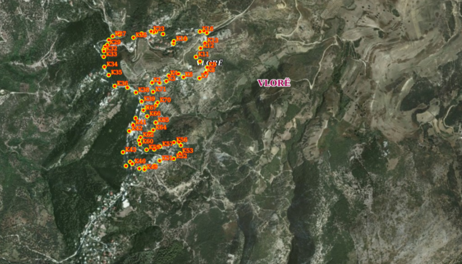 Graphic overview for Council of Ministers No. 729, dated 16.09.2020, Historical center of the village of Kaninë.