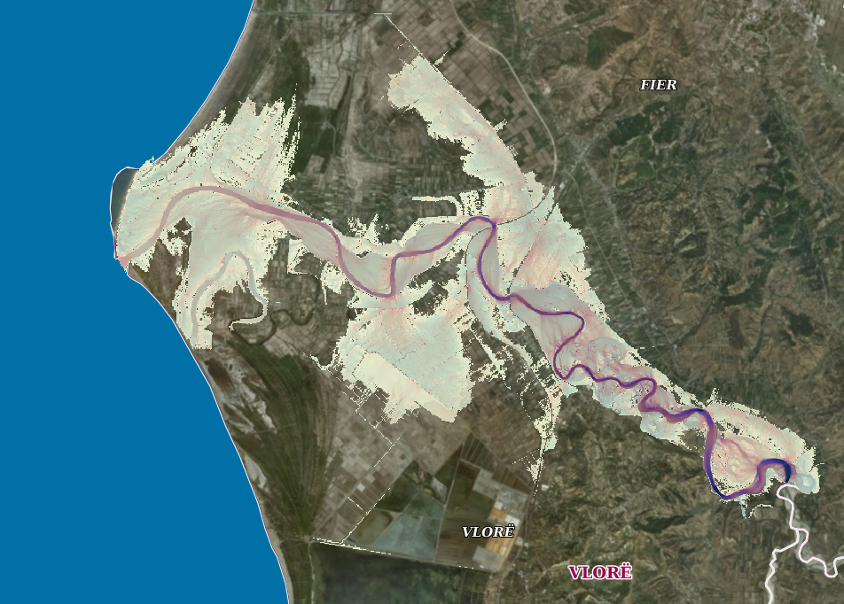 Graphic overview for Flood Risk Map, Vjosa Basin