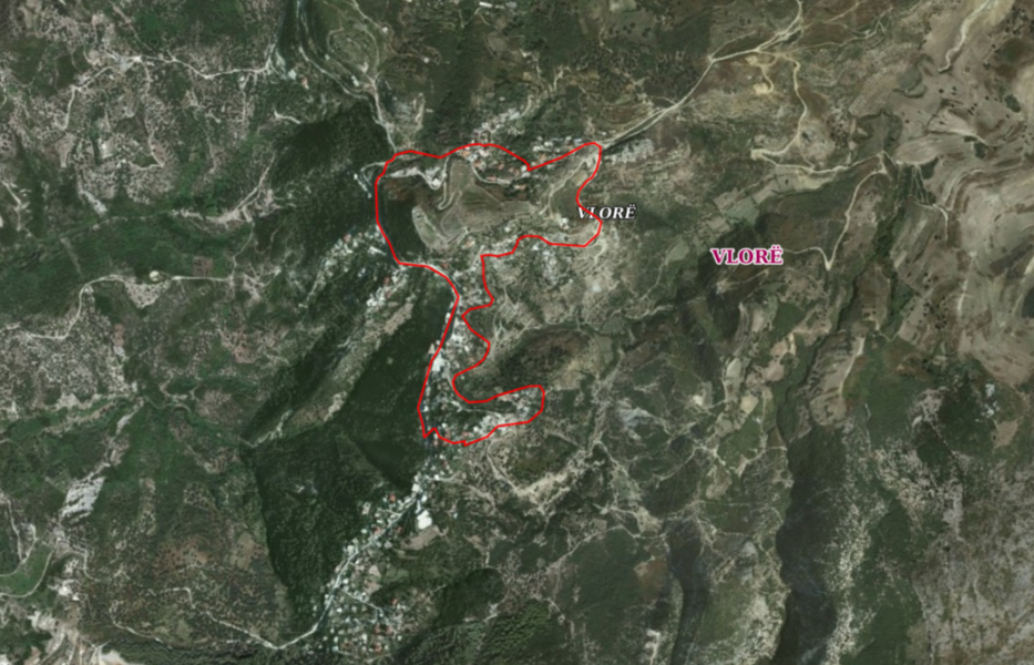 Graphic overview for DCM No. 729, dated 16.09.2020, Historical center of the village of Kaninë (zoning).