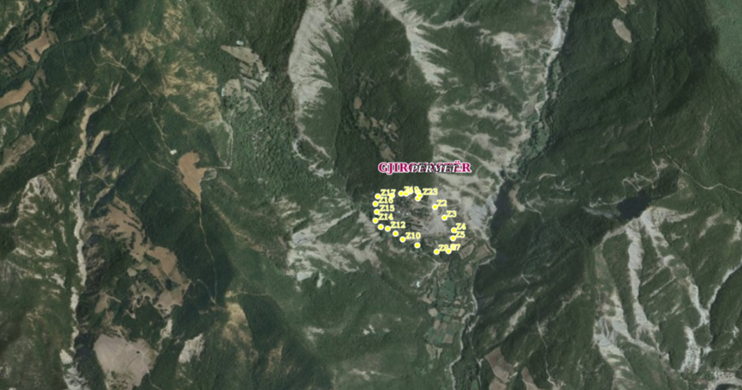 Graphic overview for Council of Ministers No. 832, dated 24.12.2021, Protective zone of the village of Bënjë.