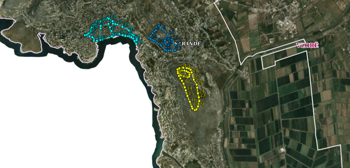 Graphic overview for VKM No. 730, dated 13.12.2023, Historical Center of the City of Saranda, the Castle of LÃ«kurÃ«s and the Monastery of 40 Saints.