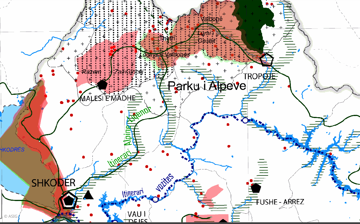 Graphic overview for National General Plan, Areas of National Importance