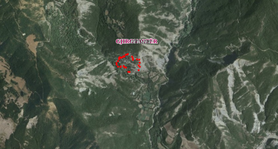 Graphic overview for Council of Ministers No. 832, dated 24.12.2021, Historical center of the village of Bënjë.