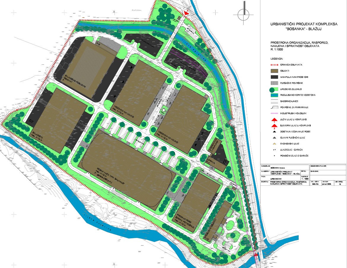 Graphic overview for Urban planning project "Bosanka" Blažuj