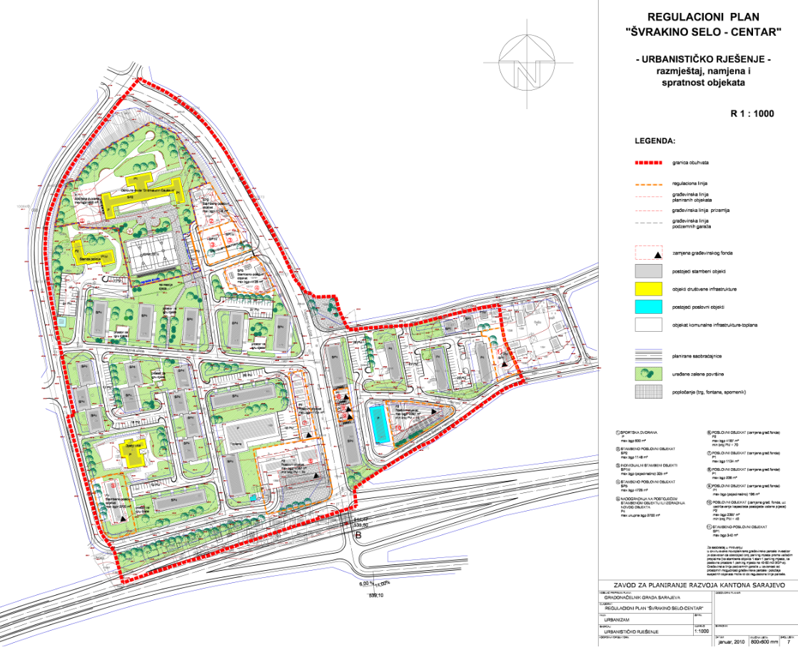 Graphic overview for Regulatory plan "Švrakino selo center"
