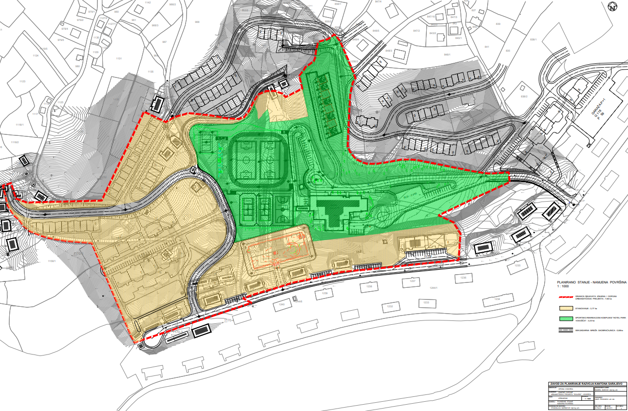 Graphic overview for Urban planning project "Solaris" Vogošća