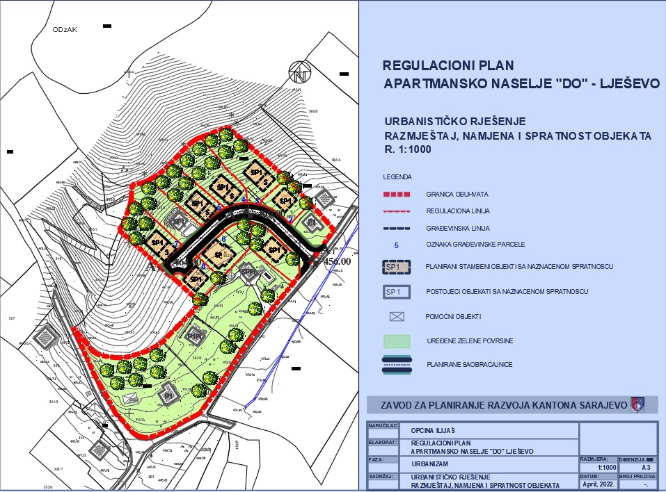Graphic overview for Regulatory plan "Apartment settlement Do - Lješevo"