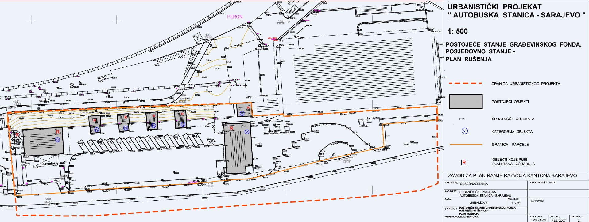 Graphic overview for Urban planning project "Sarajevo Bus Station"