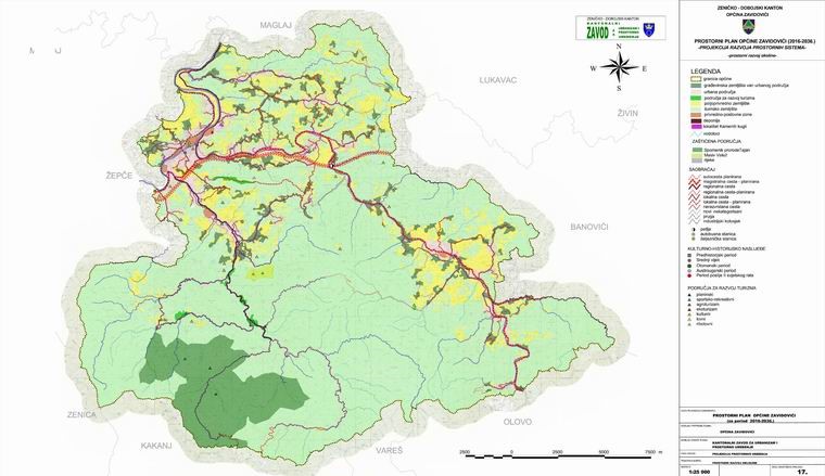 Graphic overview for Spatial plan of the municipality of Zavidovići 2016-2036.