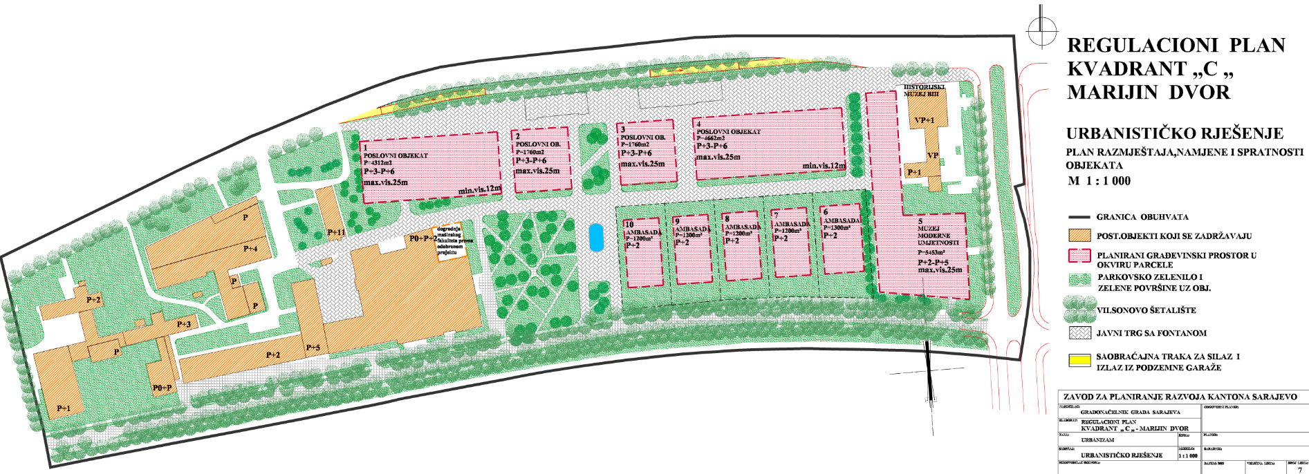 Graphic overview for Regulatory plan "Quadrant C - Marijin dvor"