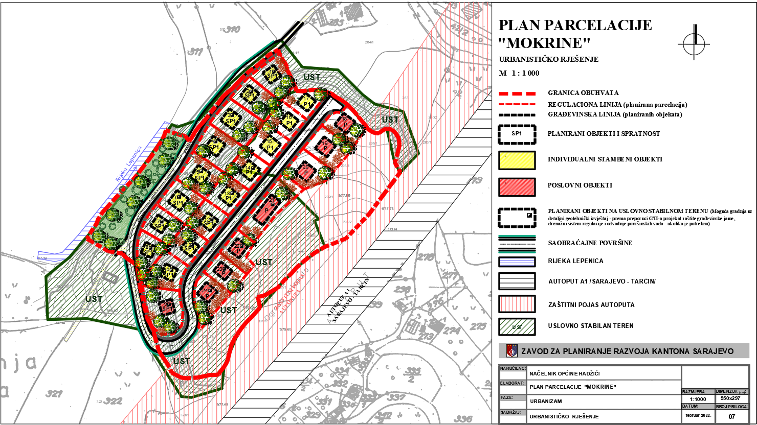 Graphic overview for Plot plan Residential complex "Mokrine" - Hadžići