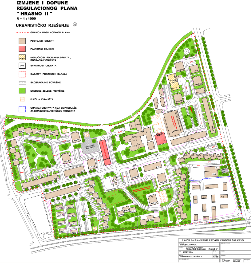 Graphic overview for Regulatory Plan "Hrasno II" - amendments