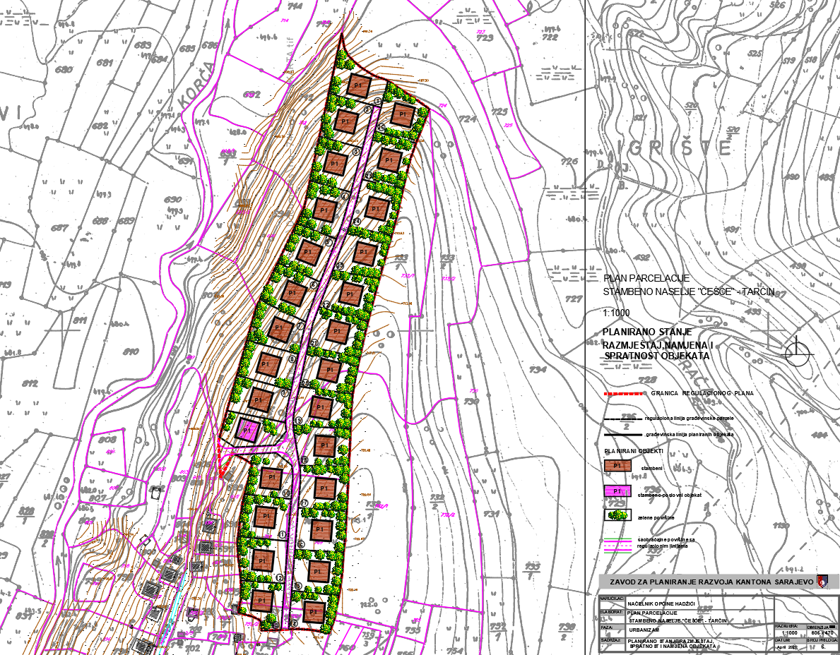 Graphic overview for Plot plan Residential settlement "Češće" - Tračin