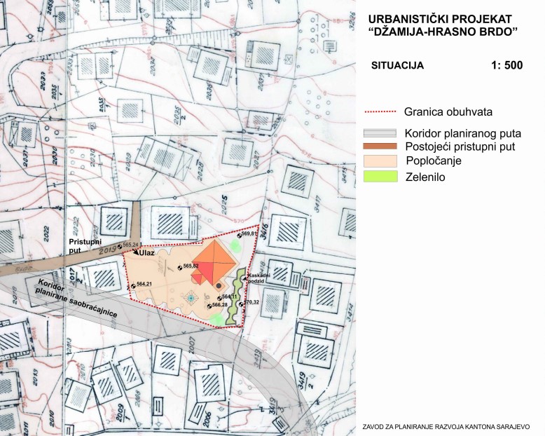 Graphic overview for Urban project "Hrasno Brdo Mosque"