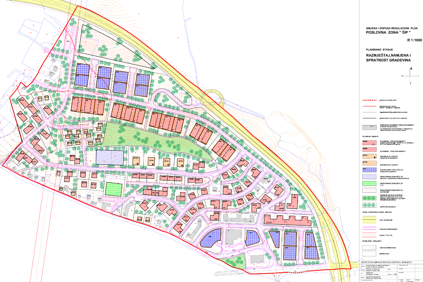 Graphic overview for Regulatory plan "Business zone Šip"