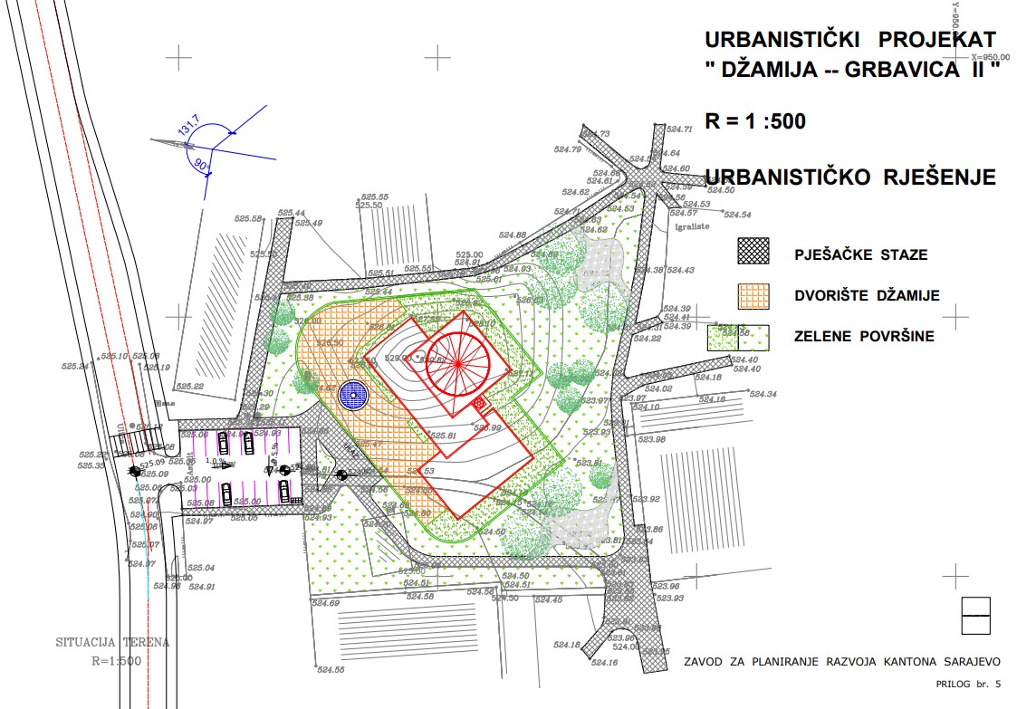 Graphic overview for Urban project "Grbavica Mosque II"