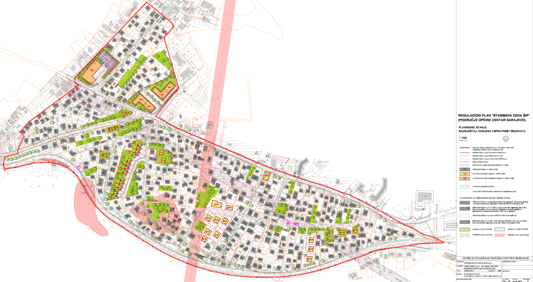 Graphic overview for Regulatory plan "Residential zone Šip" (Area of the Municipality of Centar Sarajevo)