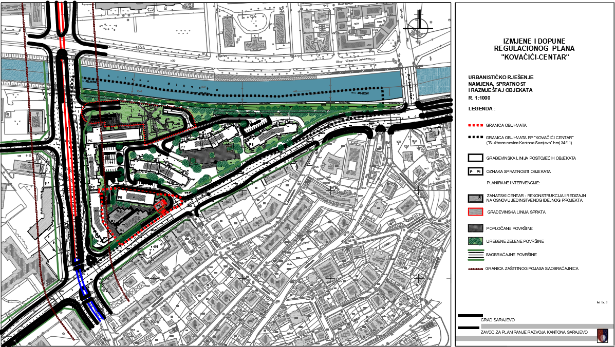 Graphic overview for Regulatory plan "Kovačići Center"