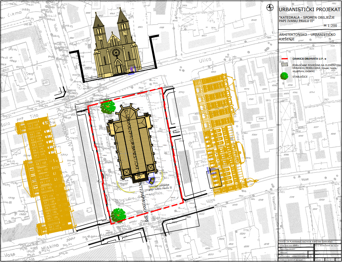 Graphic overview for Urban planning project "Cathedral - Memorial to Pope John Paul II"