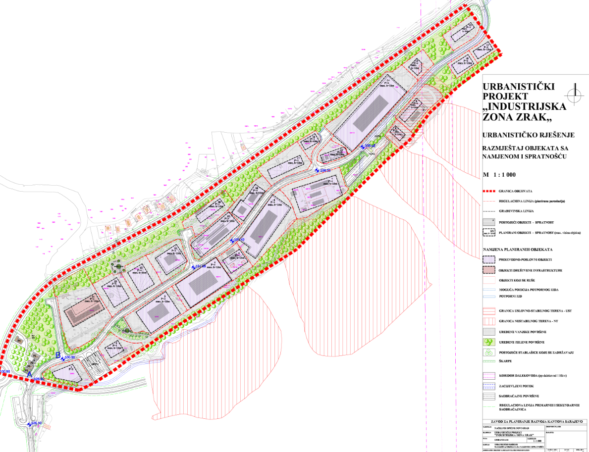 Graphic overview for Urban planning project "Industrial Zone Zrak"
