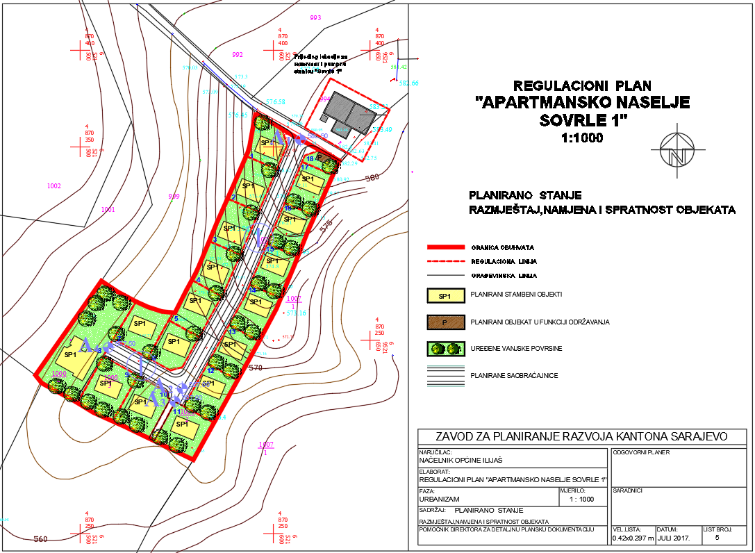 Graphic overview for Regulatory plan "Apartment settlement Sovrle 1"