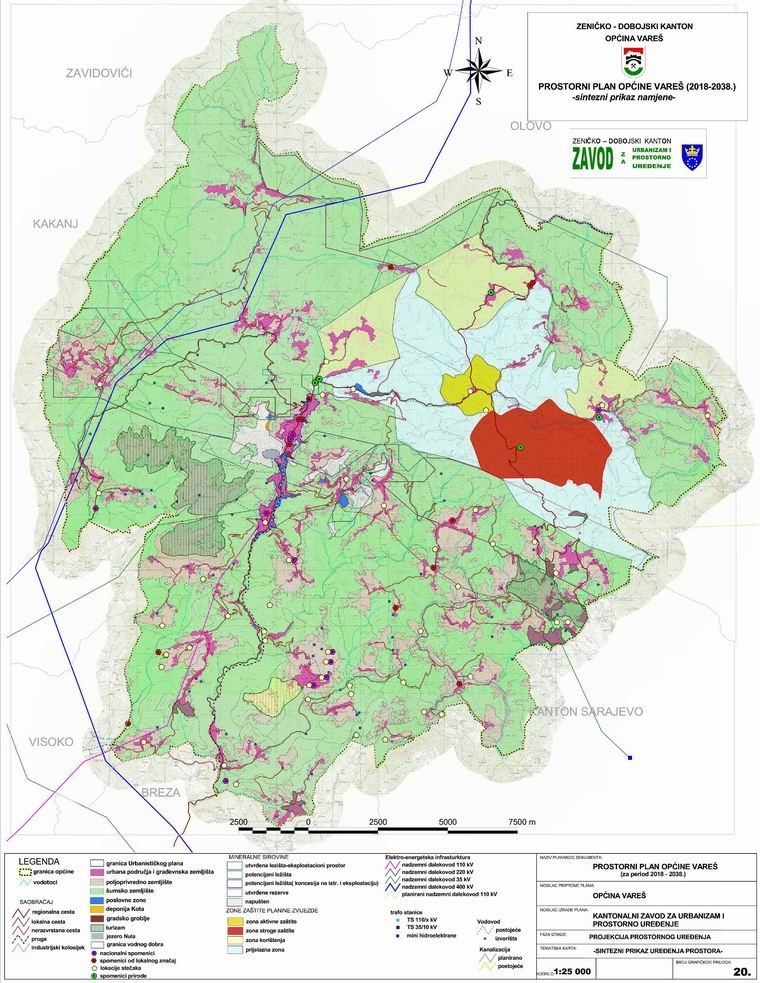 Graphic overview for Spatial plan of the municipality of Vareš 2018-2038.