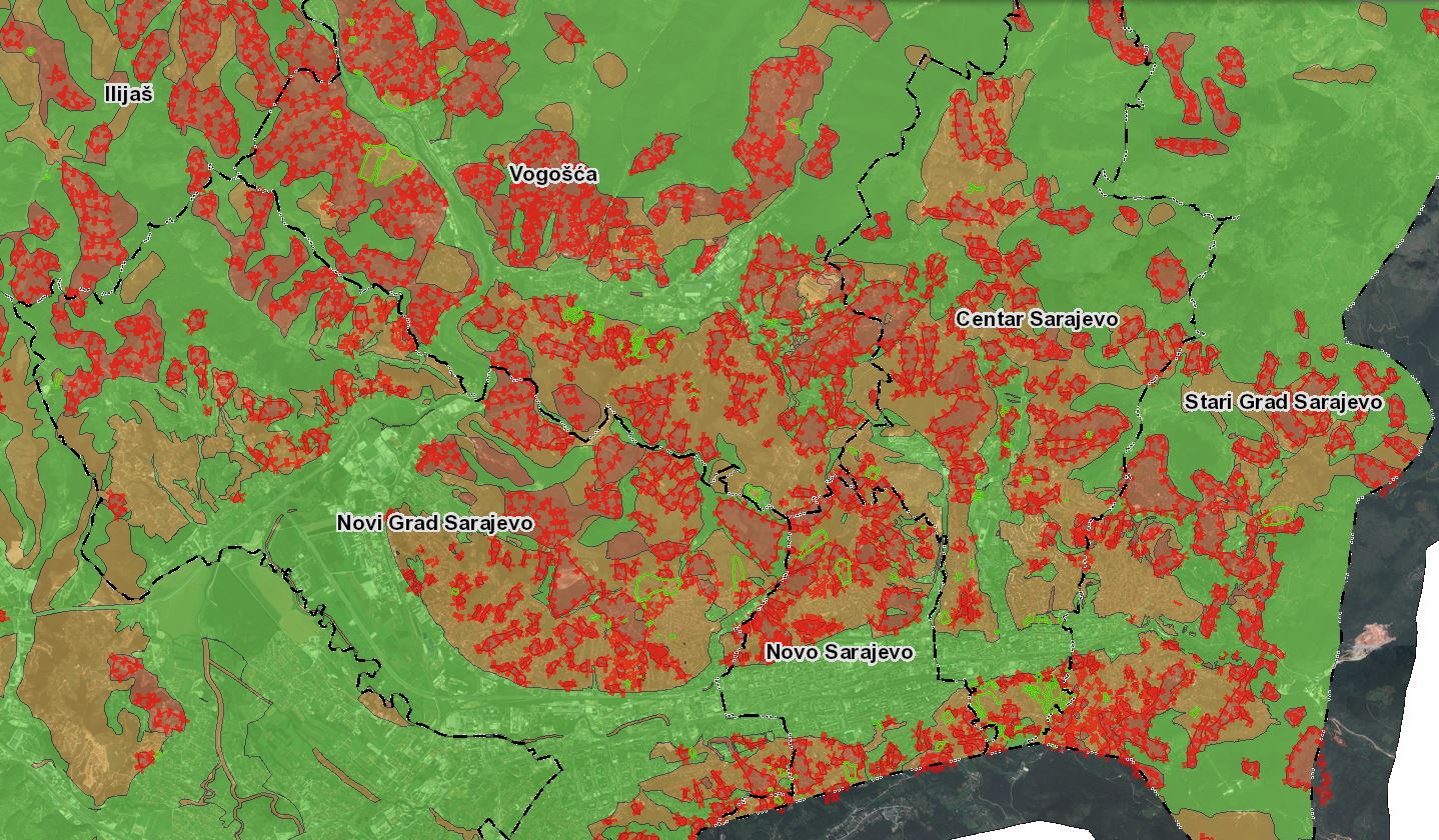 Graphic overview for Study of the terrain stability of Sarajevo Canton