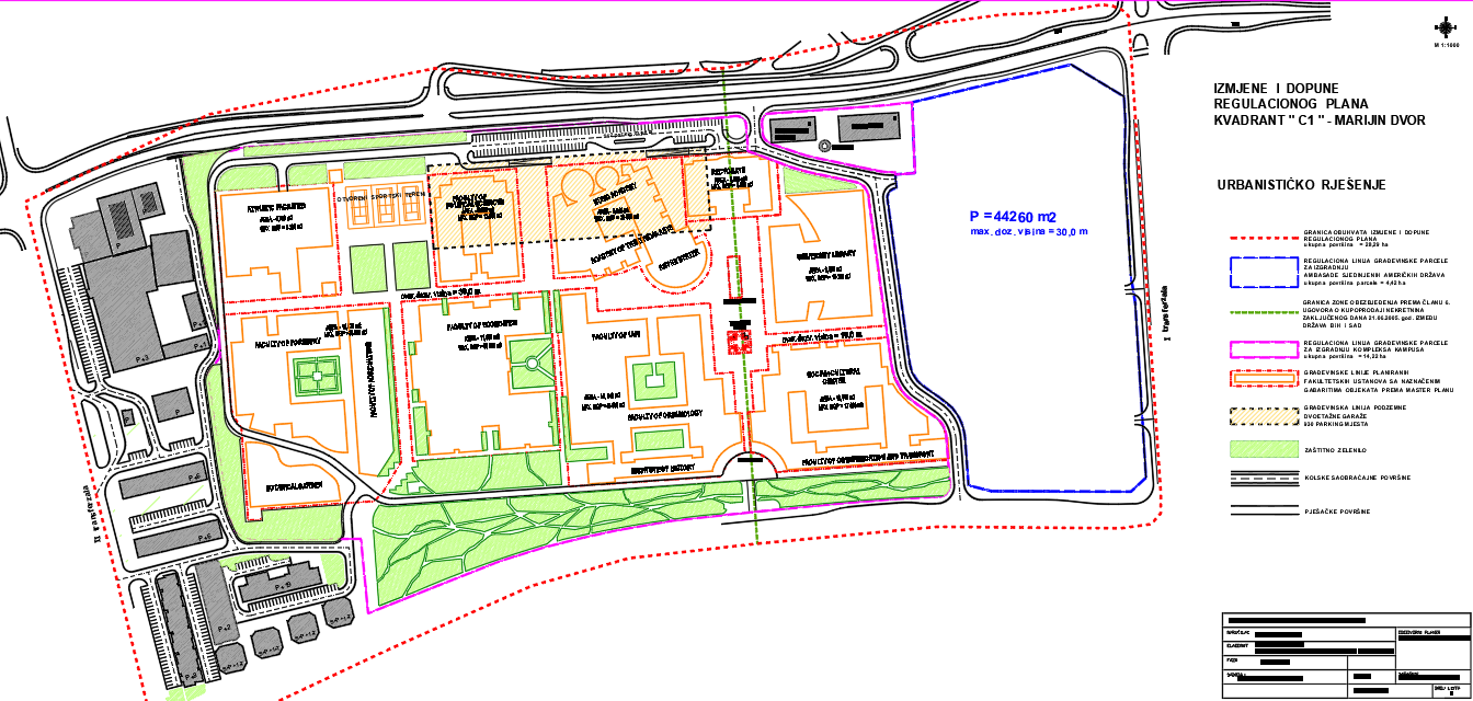 Graphic overview for Regulatory plan "Quadrant C1 - Marijin dvor"