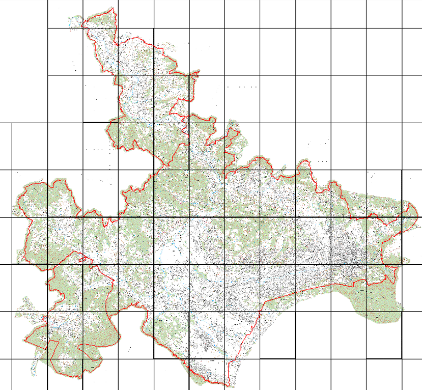 Graphic overview for Topographic map 1:5000 of urban areas of Sarajevo Canton