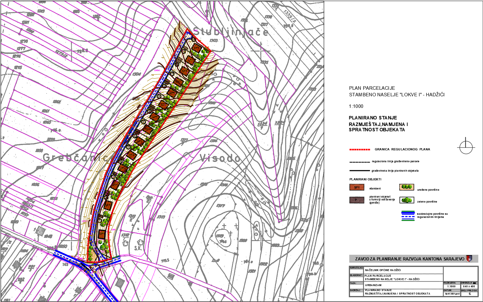 Graphic overview for Plot plan Residential complex "Lokve I" - Hadžići