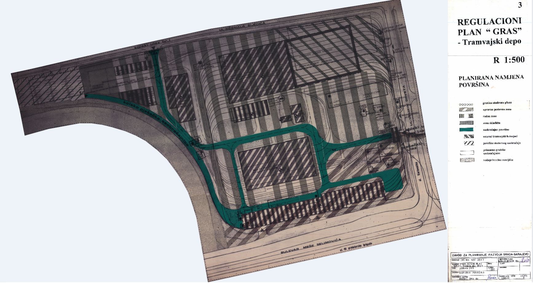 Graphic overview for Regulatory plan "Gras" tram depot