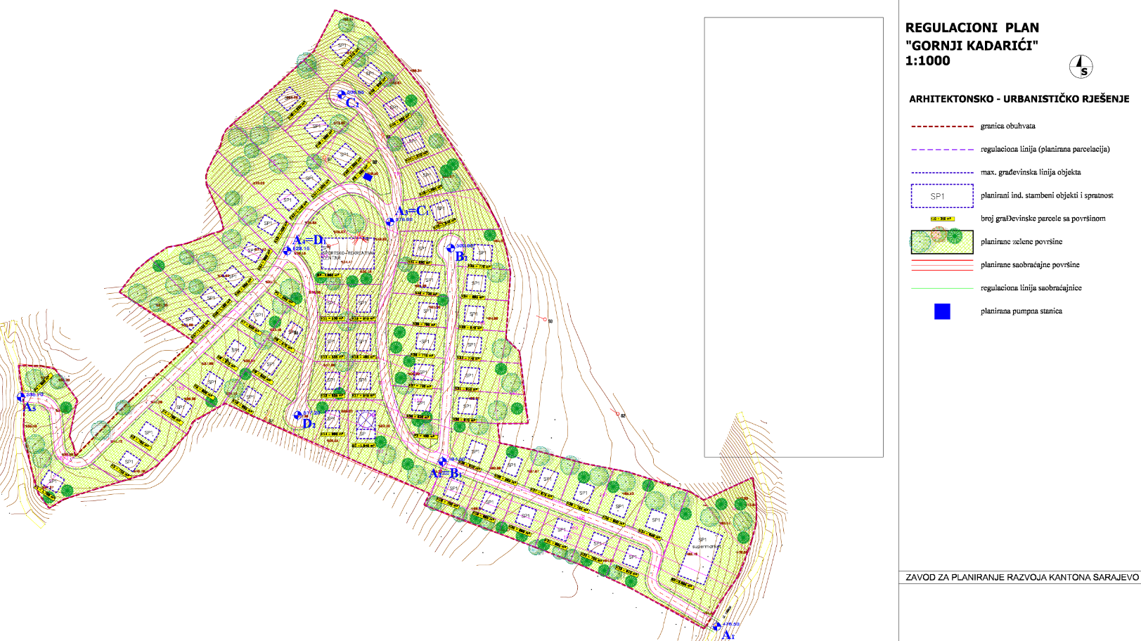 Graphic overview for Regulatory plan "Gornji Kadarići"
