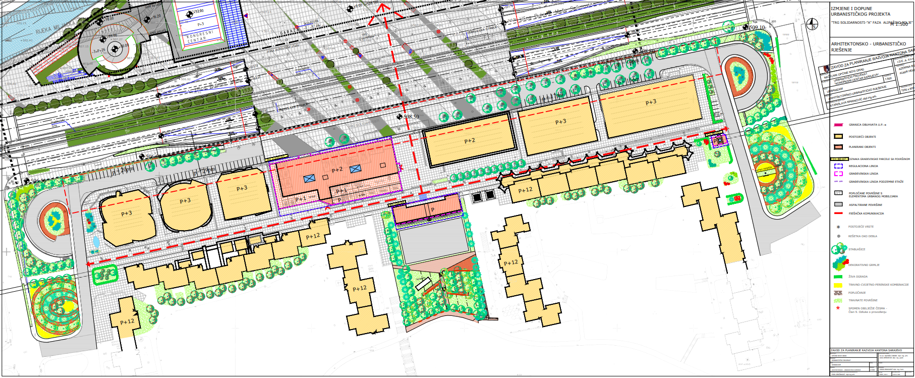 Graphic overview for Urban planning project "Solidarity Square "A" phase - Alipašino polje"