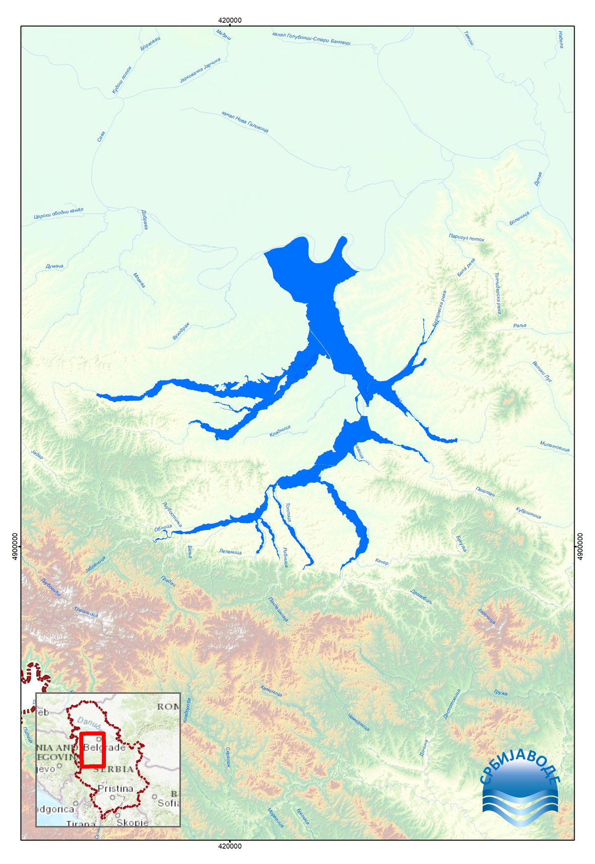 Graphic overview for Study of improving water protection in the Kolubara river basin created - Kolubara 2014. - phase 2